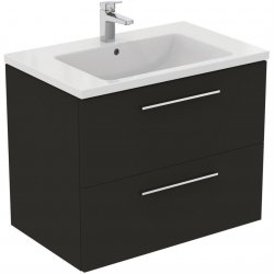 Ideal Standard i.life B Wall Hung 80cm 2 Drawer Matt Carbon Grey Vanity Unit