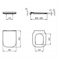 Ideal Standard i.life B Slim Standard Close Toilet Seat & Cover