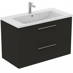 Ideal Standard i.life B Wall Hung 100cm 2 Drawer Matt Carbon Grey Vanity Unit