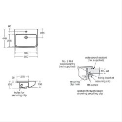 Ideal Standard i.life B 550mm 1 Tap Hole Semi Countertop Basin