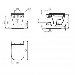 Ideal Standard i.life B White Wall Hung WC