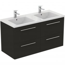 Ideal Standard i.life B Wall Hung 120cm 4 Drawer Matt Carbon Grey Vanity Unit