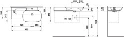 Laufen Ino White 900 x 450mm Basin with Left Hand Shelf - No Tap Hole