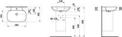 Laufen Ino White 560 x 450mm Basin - One Tap Hole