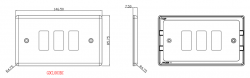 Knightsbridge 3G Grid Faceplate - Rounded Edge Brushed Chrome - (GDCL3BC)