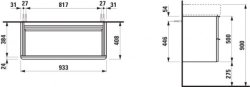 Laufen Space 935mm Two Drawer Vanity Unit - Matt White