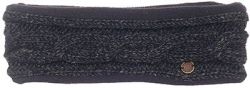Pure Wool Fleece lined headband - cable - Charcoal