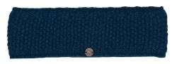 Fleece lined pure wool - moss stitch - headband - teal