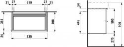 Laufen Space 735mm Two Drawer Vanity Unit - Matt White