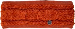 Pure Wool Fleece lined headband - cable -  ginger spice