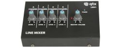 Qtx 170.205 High 8 x 6.3mm Jack Inputs Mini Line Level & Instrument Mixers - Blk
