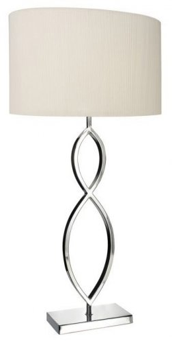 Dar Luigi 2 Hoop Table Lamp Polished Chrome with Cream Shade