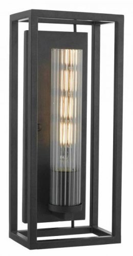 Dar Felipe 1 Light Wall Light Lantern Black Clear