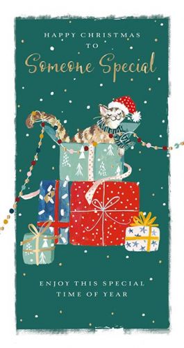 Christmas Card - Someone Special - Cat Presents - The Wildlife Ling Design