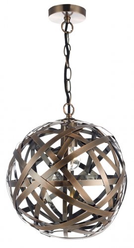 Dar Voyage 1 Light Pendant Antique Copper Ball