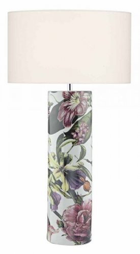 Dar Elana Ceramic Table Lamp Tropical Print (Base Only)