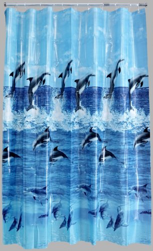 Aqualona PEVA Shower Curtain 180x180cm Dolphins