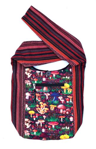 Large Mushroom Print Beach Bag - Red