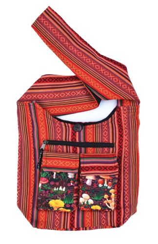 Large Gheri Mushroom Pocket Beach Bag - Red