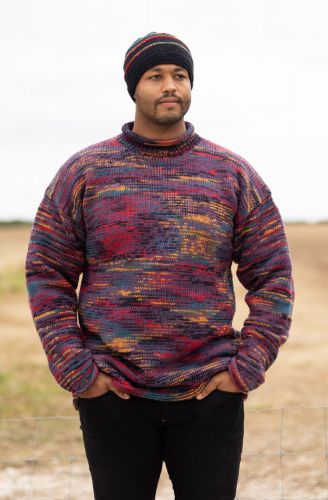 Handmade Pure Wool - Electric Jumper - Grape