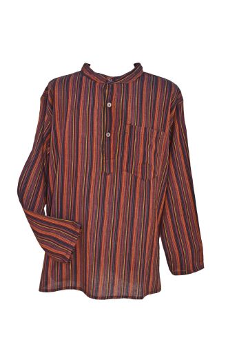 Light weight - Striped Cotton Shirt - Browns Multi