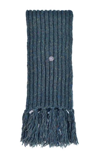 Pure wool - hand knit - heather mix scarf - pine