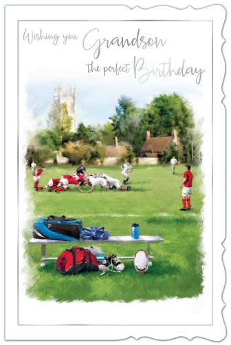 Birthday Card - Grandson - Rugby - Out of the Blue