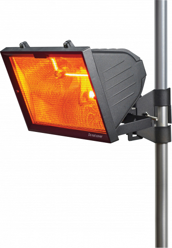 Knightsbridge IP24 1300W Outdoor Infrared Heater with Mesh Grille and RS7 1300W Tube Black - (HEOD1309BK)