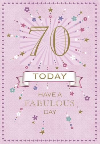 70th Birthday Card - Female - 70 Today Purple