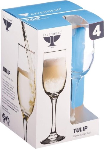 Rav Tulip Sleeve of 4 20cl Flute Glasses