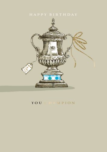 Birthday Card - Trophy Champion - Yesterday's Tomorrow's Ling Design