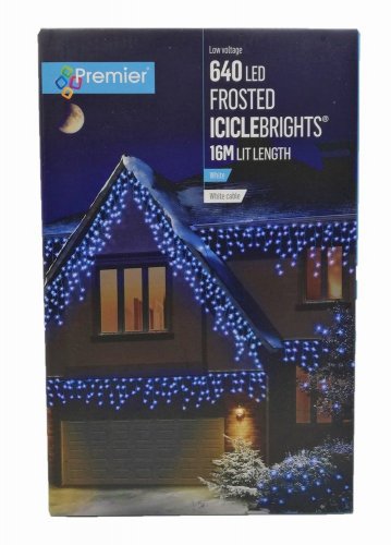 Premier Decorations Multi-Action Frosted Cap Icicles 640LED - Wh