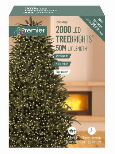 Premier Decorations TreeBrights Multi-Action 2000 LED with Timer - Warm White