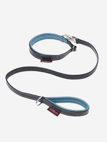 Lemieux Toy Puppy - Collar & Lead - Ice Blue - Black Leather