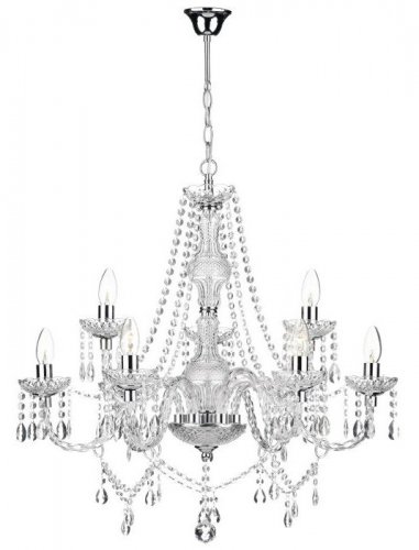 Dar Katie 9 Light Chandelier Polished Chrome Acrylic Glass