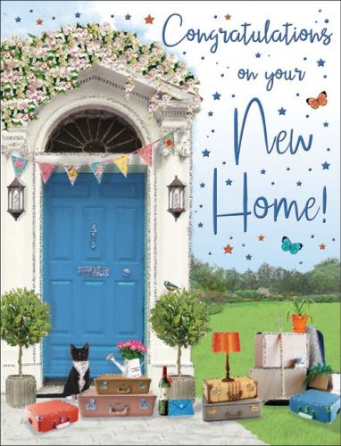 New Home Card - Blue Front Door - Regal