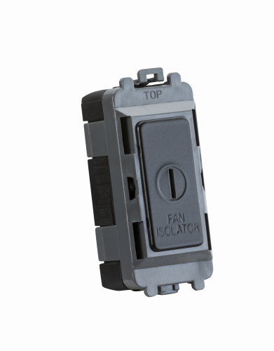Knightsbridge 10A Fan Isolator Key Switch Module - Matt Black (GDM021MB)
