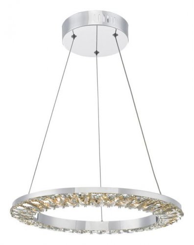 Dar Altamura Pendant Polished Chrome and Crystal LED