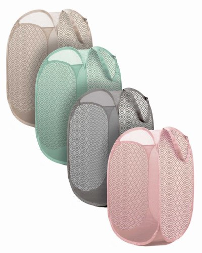 Country Club Geo Design Pop Up Laundry Basket 36x36x58cm - Assorted