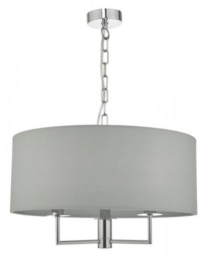 Dar Jamelia 3lt Pendant Polished Chrome & Grey