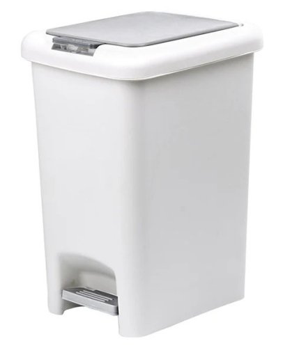 Casa&Casa Fairmont 10L Double Opening Pedal Bin White Grey