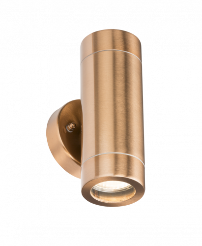 Knightsbridge 230V IP65 GU10 2 x 35W Up & Down Wall Light  - Copper Colour - (WALL2LC)