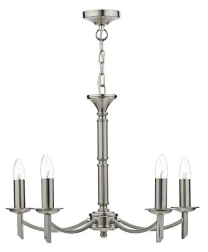 Dar Ambassador 5 Light Dual Mount Pendant Satin Chrome