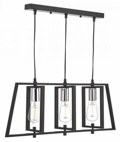 Dar Dax 3 Light Bar Pendant Black/ Chrome