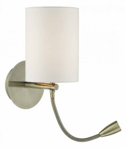 Dar Feta 1 Light Wall Bracket with LED Antique Brass (Base Only)