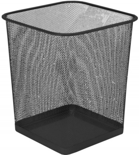 Home Plus Mesh Metal Square Waste Bin 10 L - Black