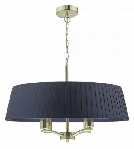 Dar Cristin 4 Light Pendant Satin Brass Complete Shade