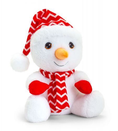 Christmas Snowman Large Plush Soft Toy 35cm Hat & Scarf - Keeleco - Keel