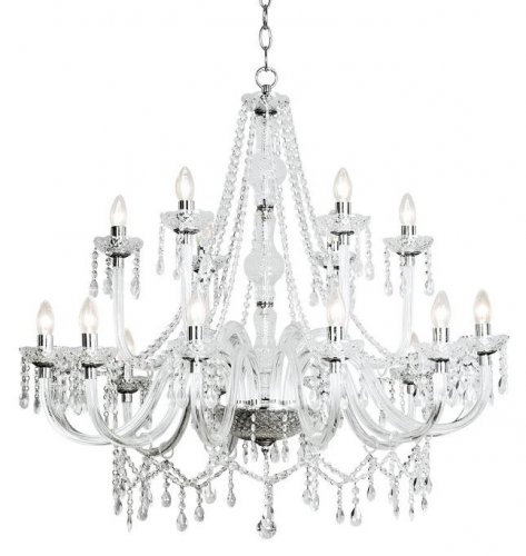 Dar Katie 18 Light Chandelier Dual Mount Acrylic Glass