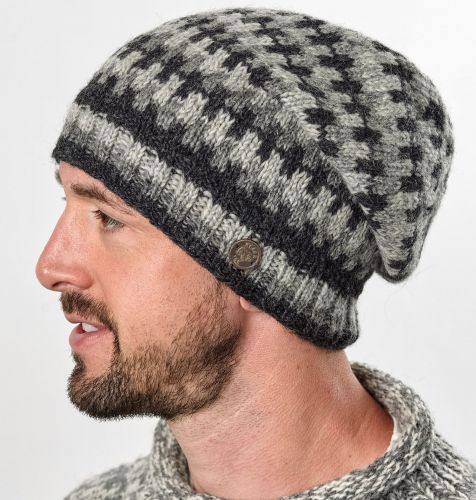 Pure wool - geometric slouch - Greys